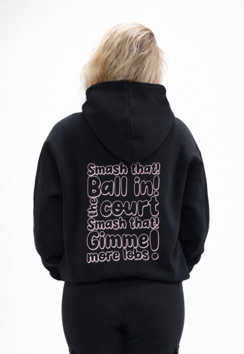 CZARNA BLUZA PRIME HAFT - SMASH THAT(PINK)