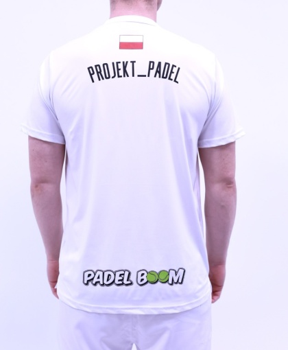 PERSONALIZOWANA Koszulka Biała Court26 Padel Boom