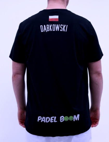 PERSONALIZOWANA Koszulka Czarna Court26 Padel Boom